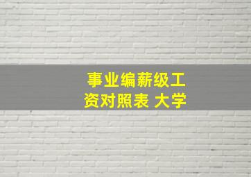 事业编薪级工资对照表 大学